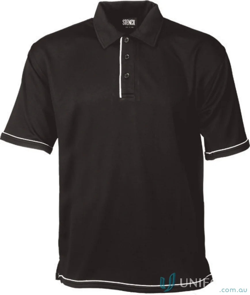 Stencil 1010B Cool Dry 2 Polo in Black/White