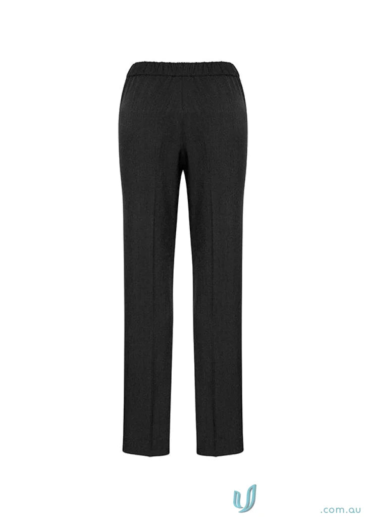 Black straight-leg trousers from Cool Stretch Ultra Comfort Waist Pant collection for women