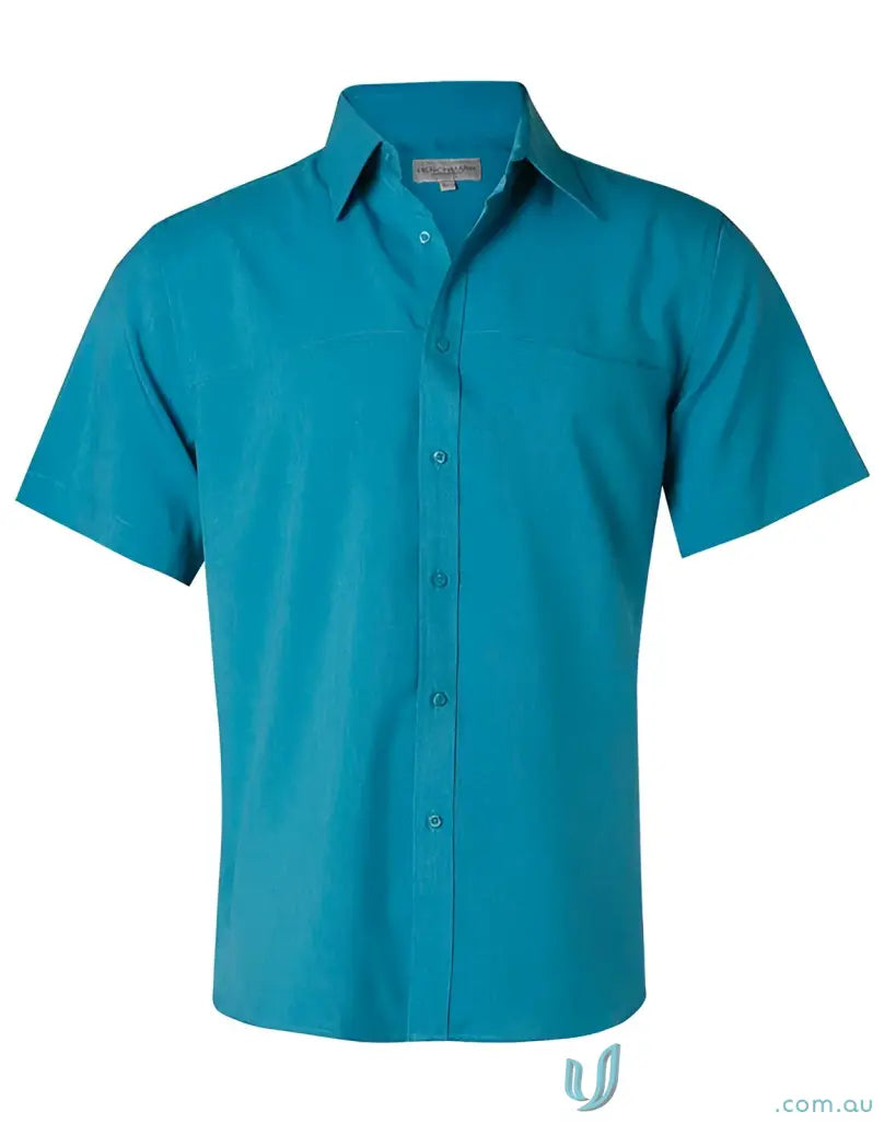 Turquoise m7600s mens cooldry short sleeve Winning Spirit Health Shirt