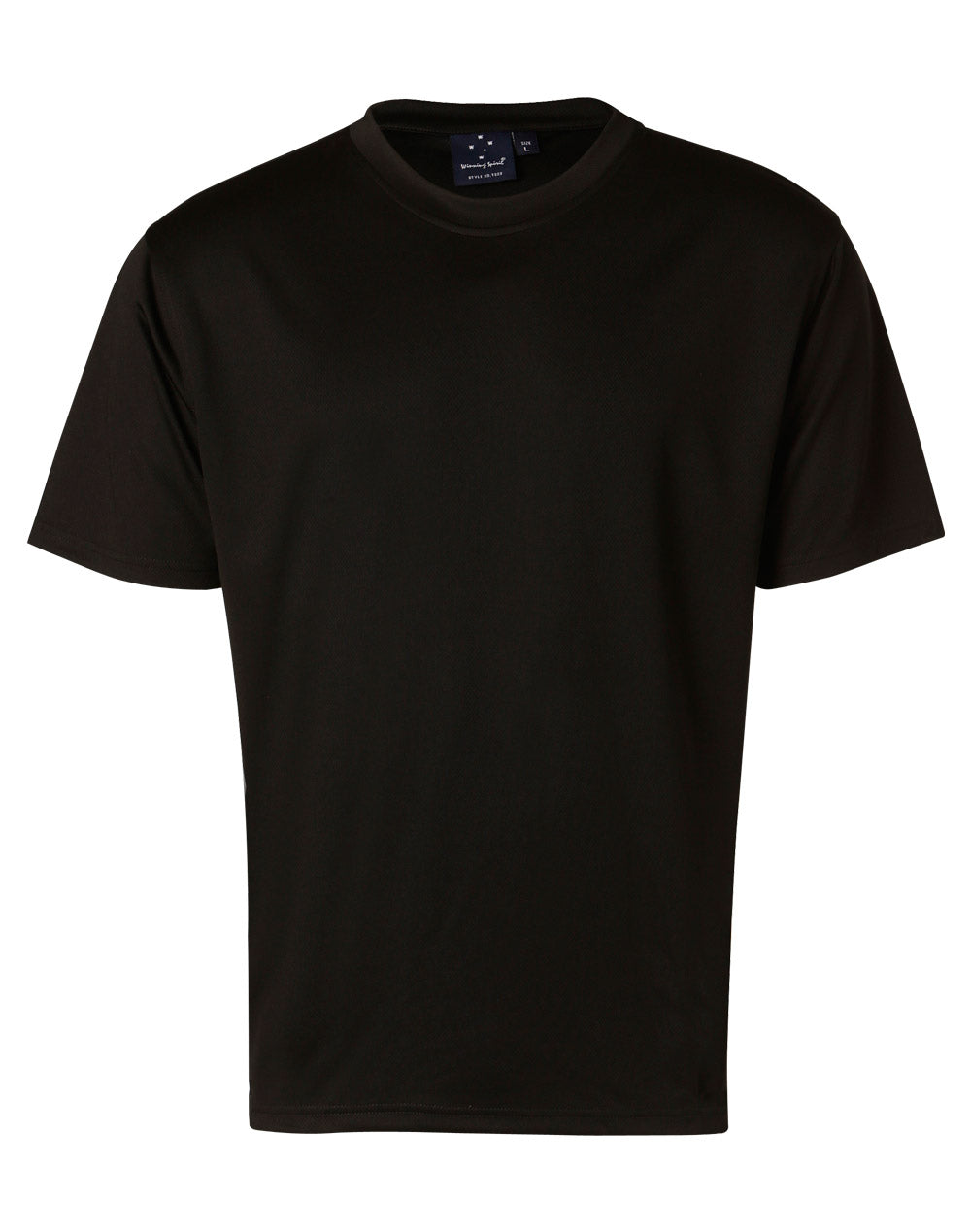 Black ts23 cooldry crew-neck t-shirt, smooth cotton short sleeves