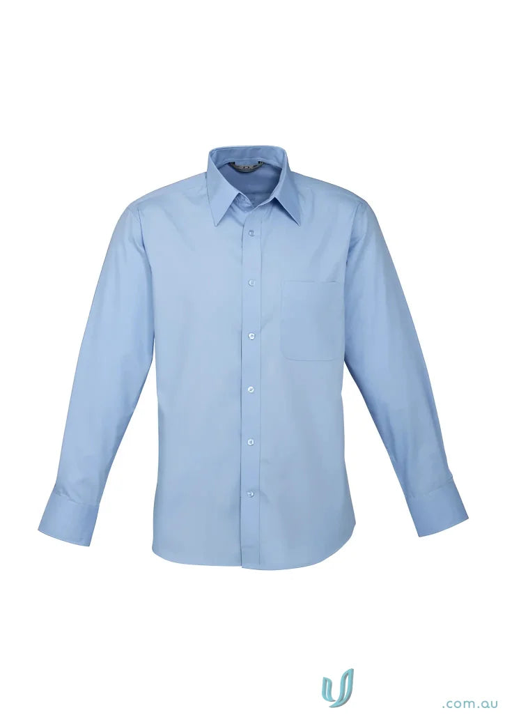 Biz Collection S10510 Base Business LS Shirt in Blue
