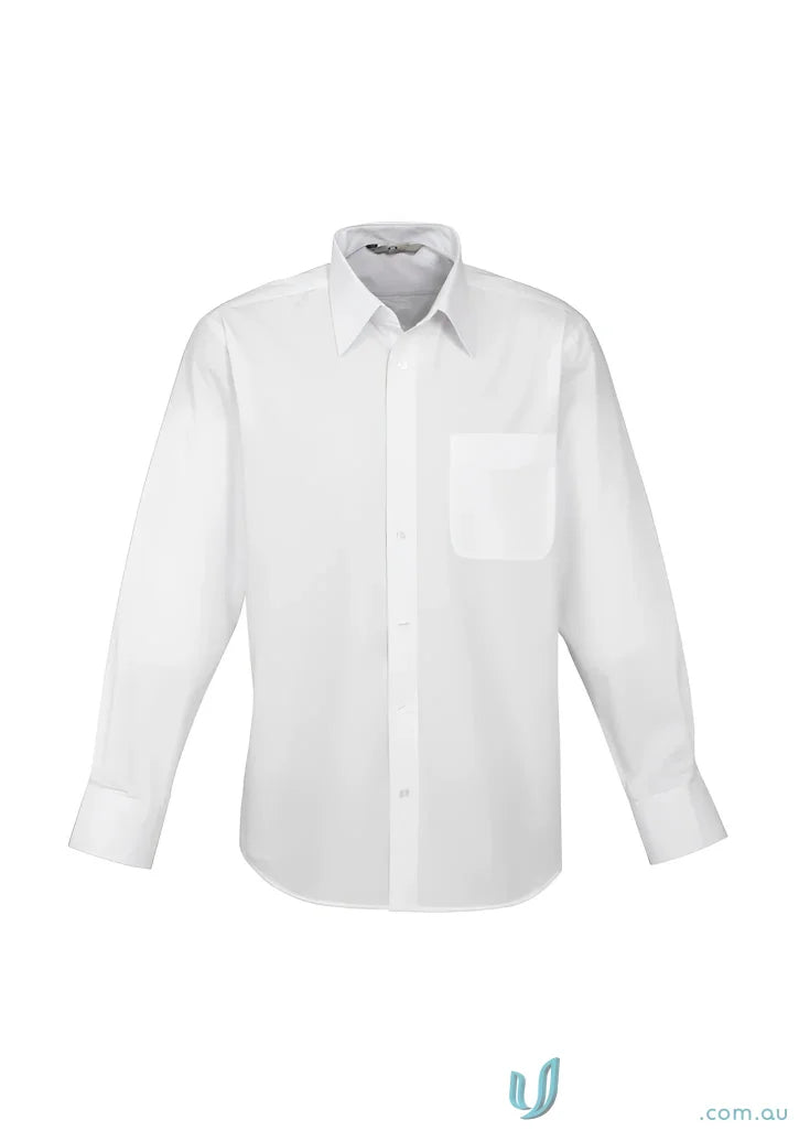 Biz Collection S10510 Base Business LS Shirt in White