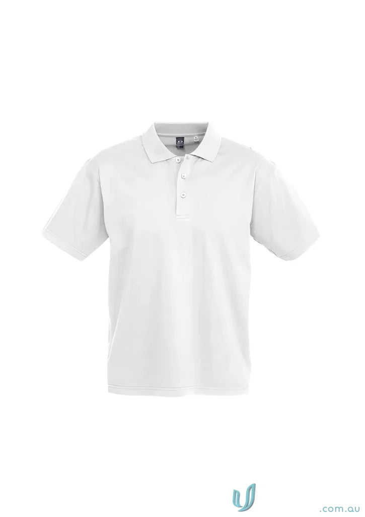 White short-sleeved cotton Ice Polo from Biz Collection mens ice short line