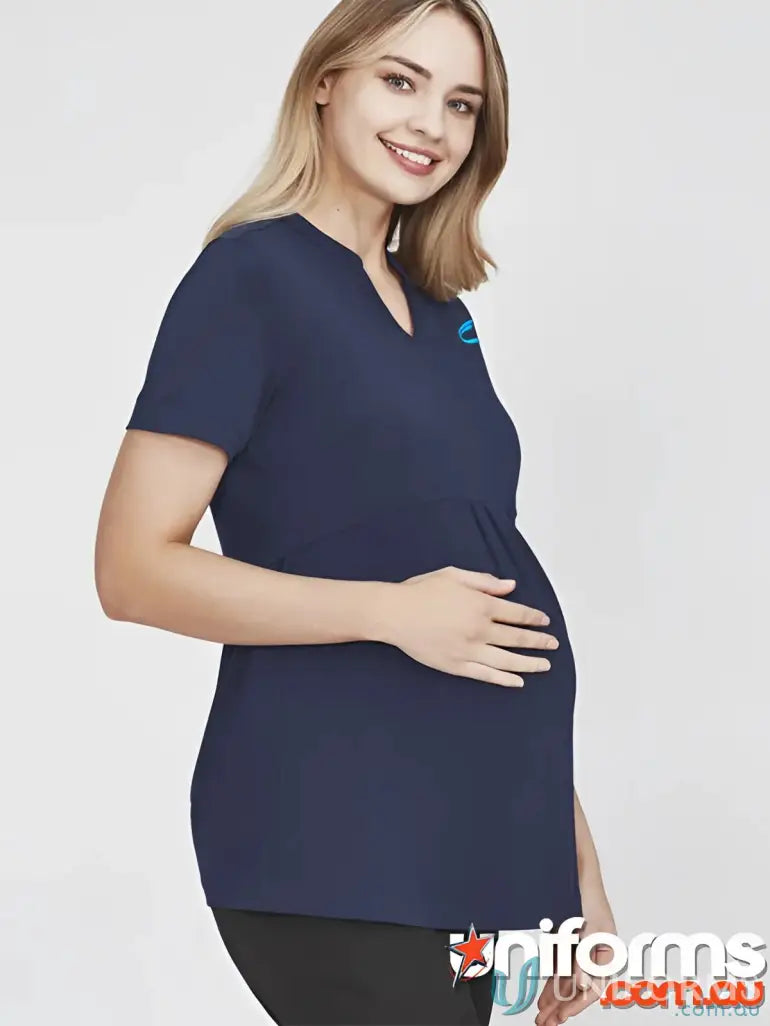 Maternity navy blue top from CR EM Ladies Easy Fit Top, perfect for workwear or uniforms