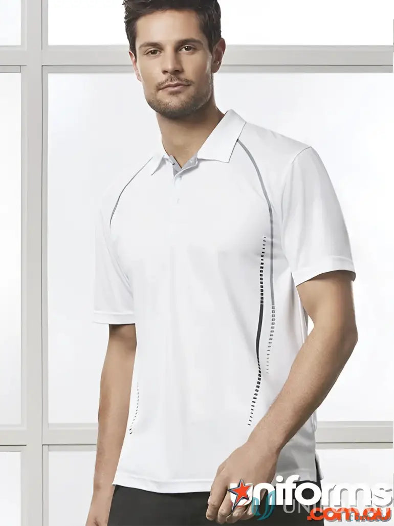 Mens cyber polo shirt with gray accents from Biz Collection Cyber p604ms