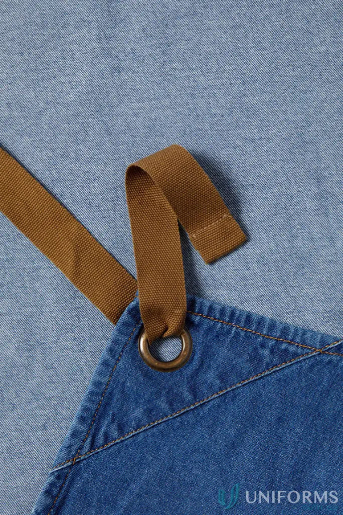 WorkCraft CA033 Denim Bib Apron With Pouch
