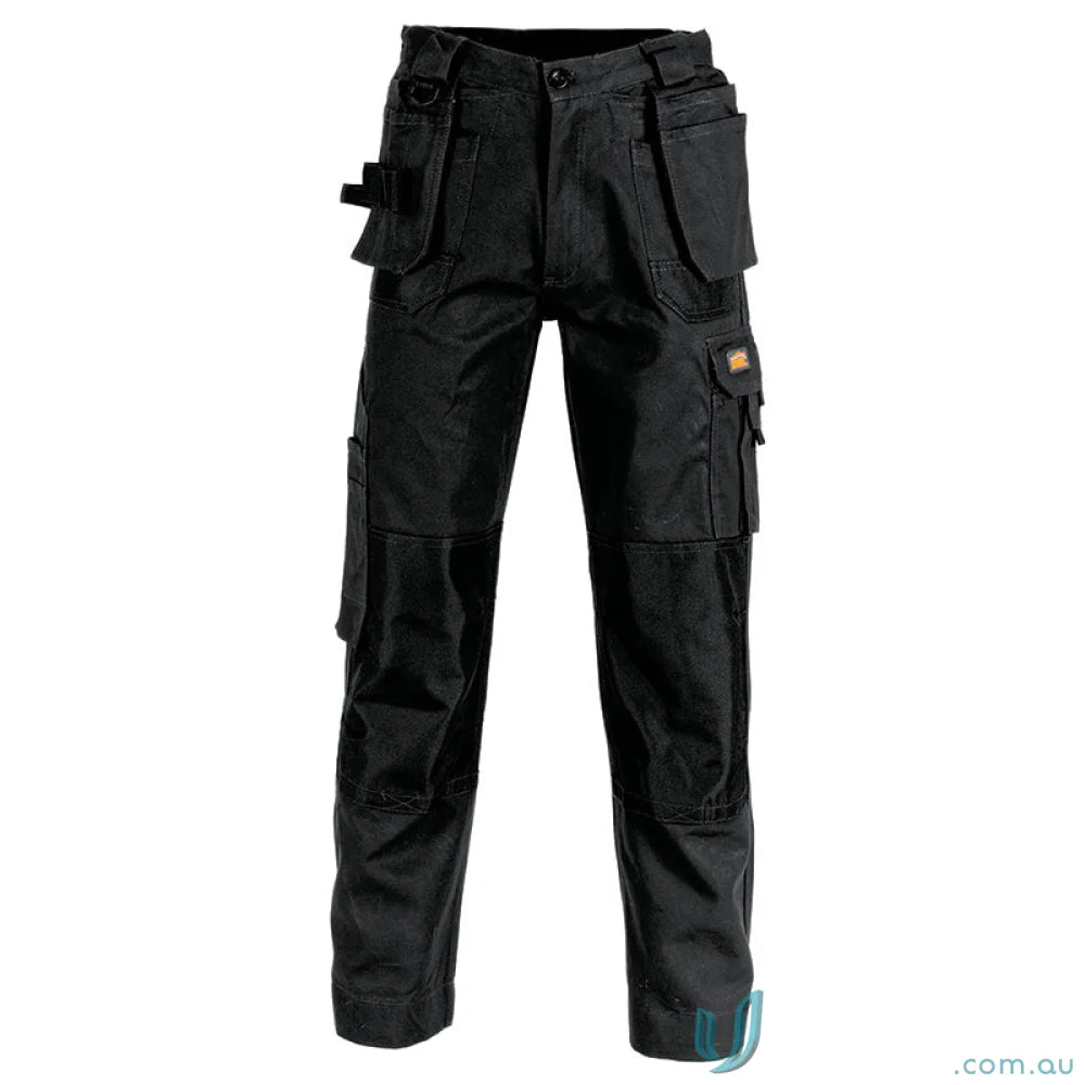 Black DNC Duratex Cotton Duck Weave Tradies Cargo Pants with multiple utility pockets