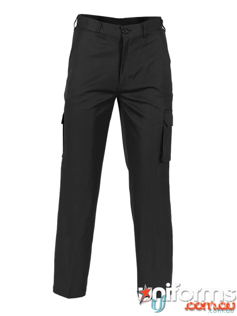 Black DNC Permanent Press Cargo Pants with multiple pockets for a cool casual look