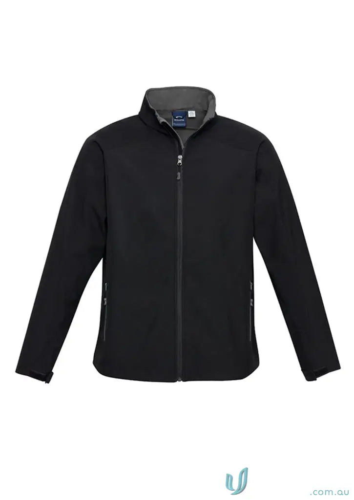 East Malvern ELC mens softshell jacket with grey collar and full zipper for style and warmth