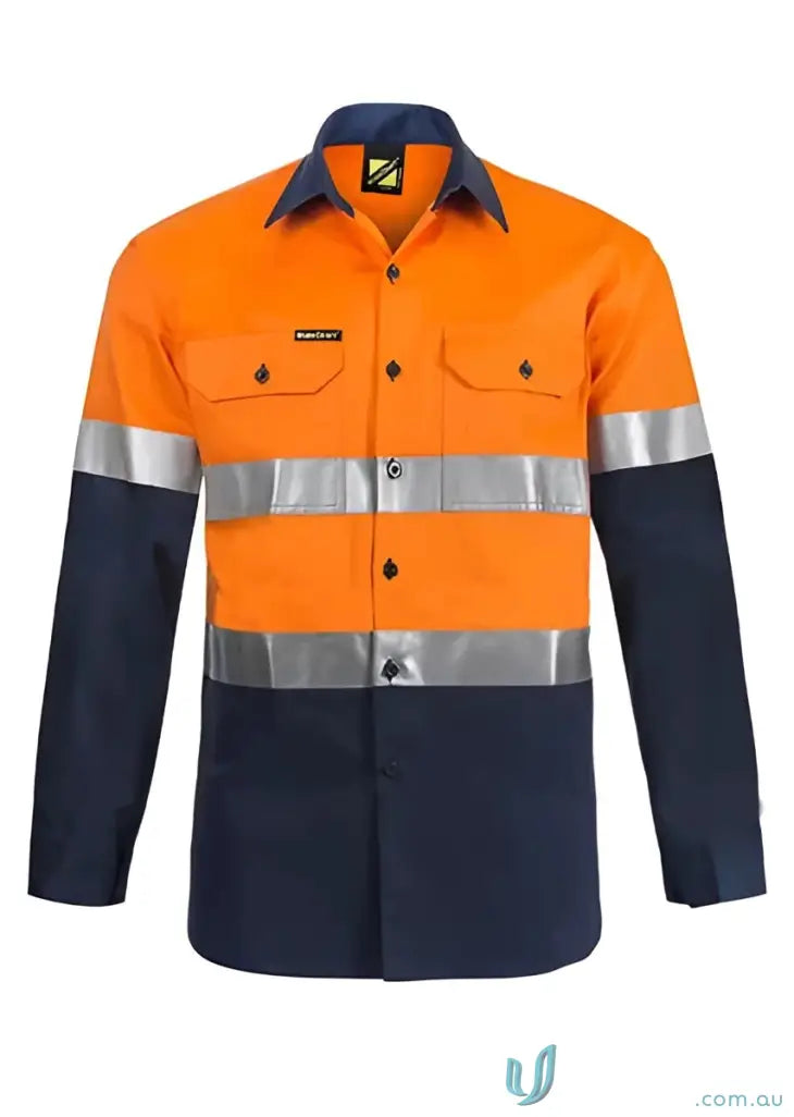 Eilbeck Cranes WS4000-OrangeNavy EILBECK Reflective Tape Shirt front product image