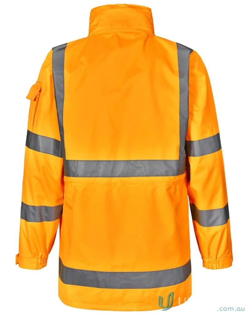 Orange Eldarin EMB Vic Rail HiVis Jacket with multiple pockets for safety uniforms