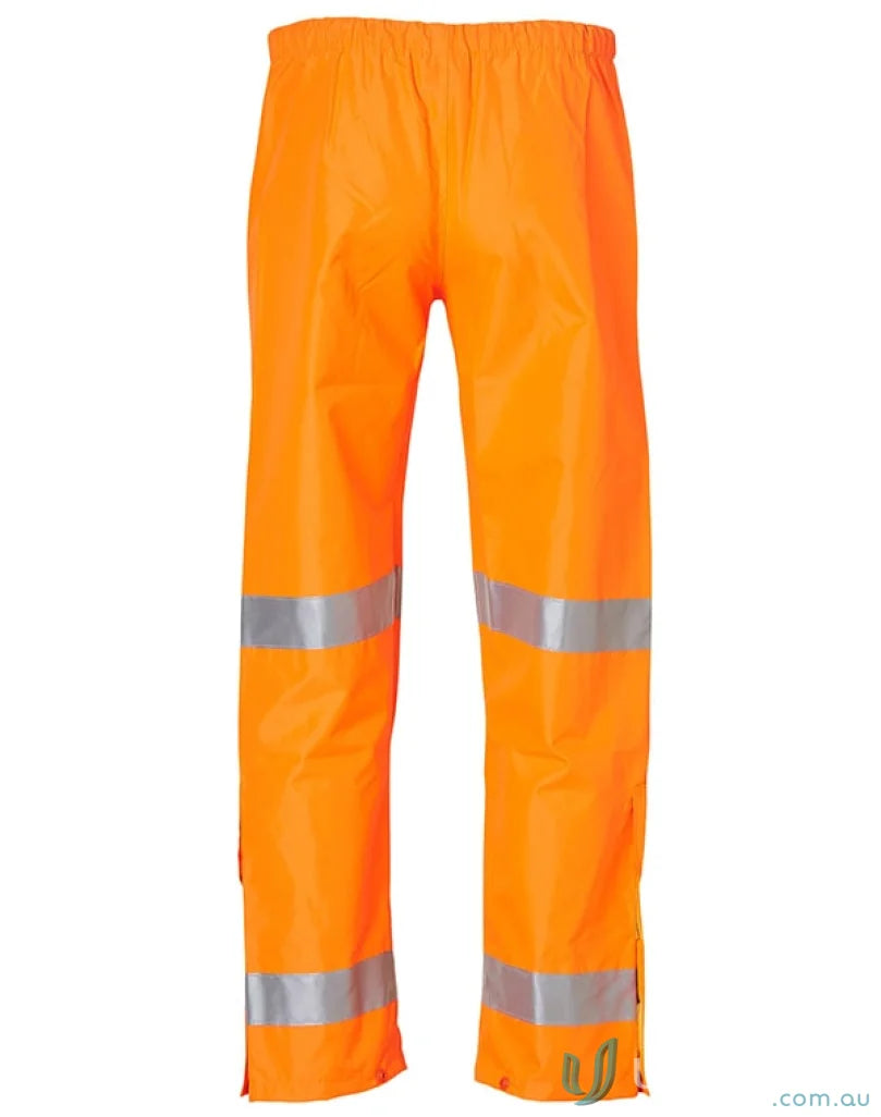 Orange reflective safety pants with waterproof design and reflective tapes for uniforms