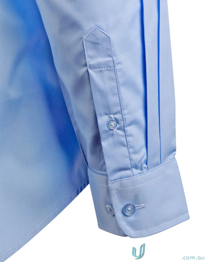Light blue dress shirt sleeve from Winning Spirit Epaulette LS Shirt, unisex epaulette long