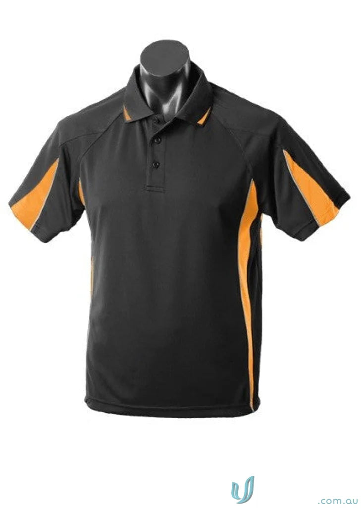 Aussie Pacific 1304 Eureka Polo in Black/Orange