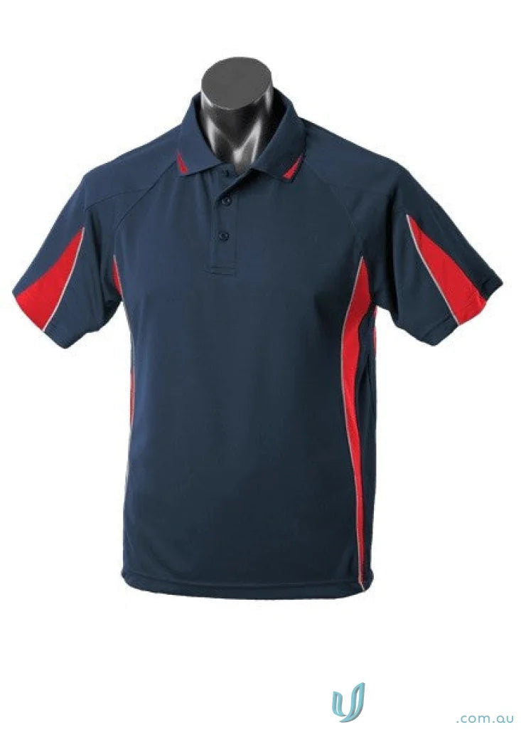 Aussie Pacific 1304 Eureka Polo in Navy/Red