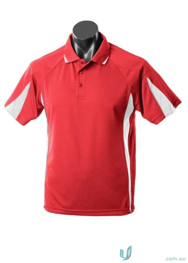 Aussie Pacific 1304 Eureka Polo in Red/White