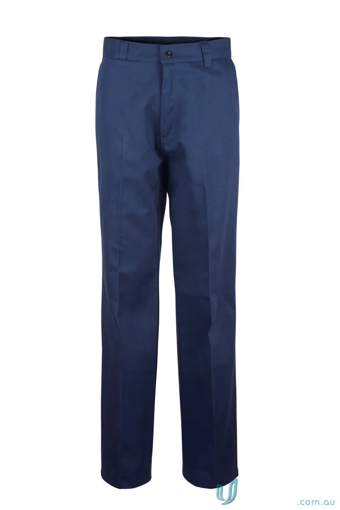WorkCraft WP3038 Flat Front Cotton Drill Trouser in Navy front product image