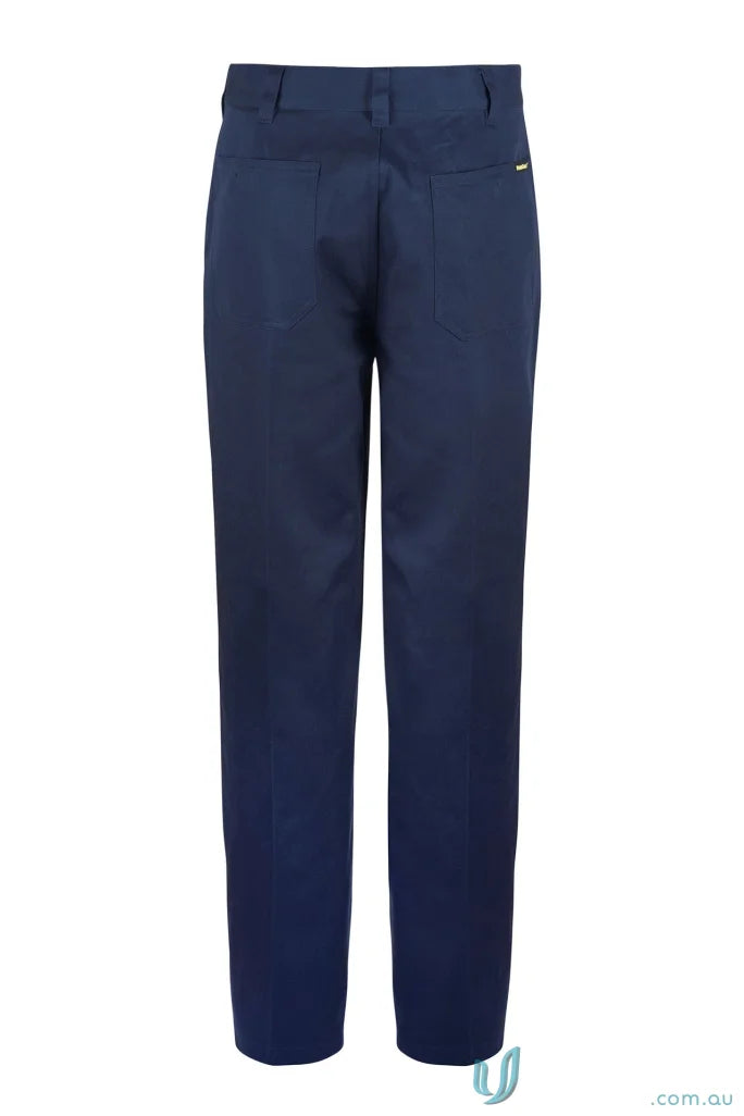 WorkCraft WP3038 Flat Front Cotton Drill Trouser in Navy