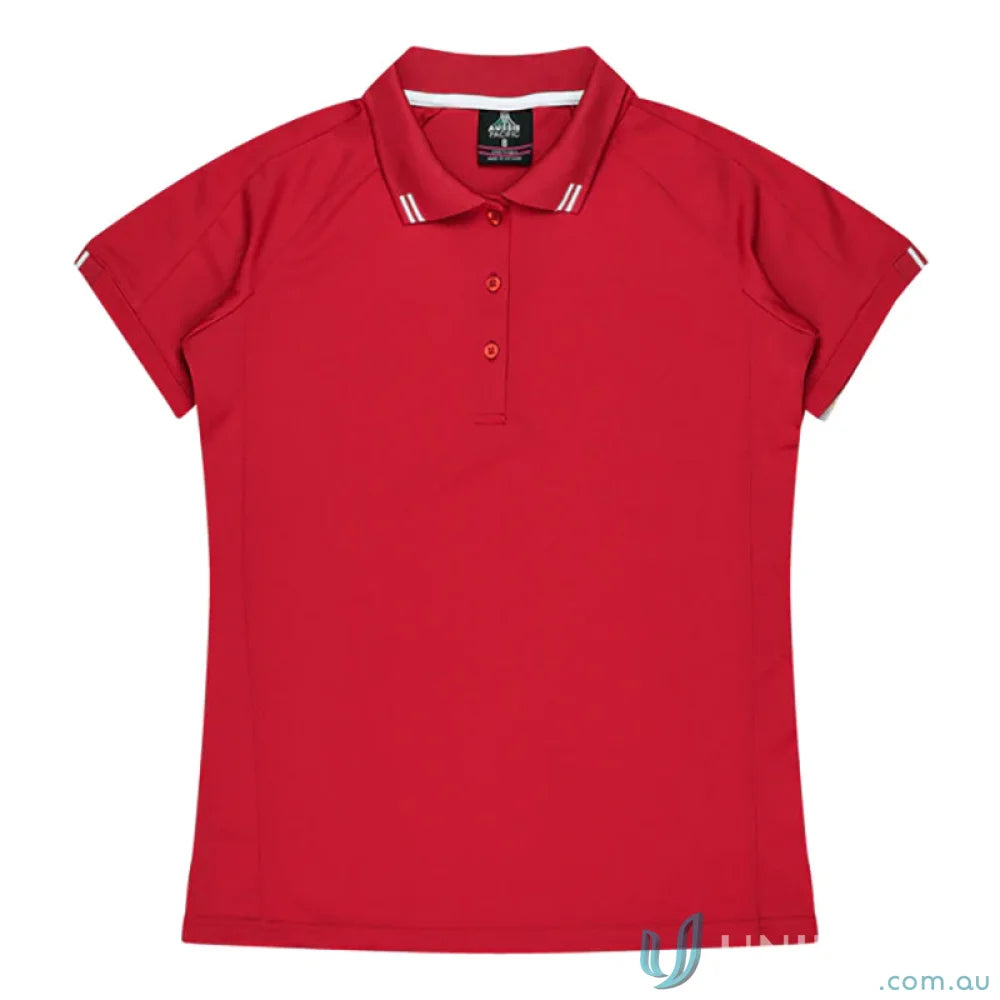 Aussie Pacific 1308 Flinders Polo in Red/White