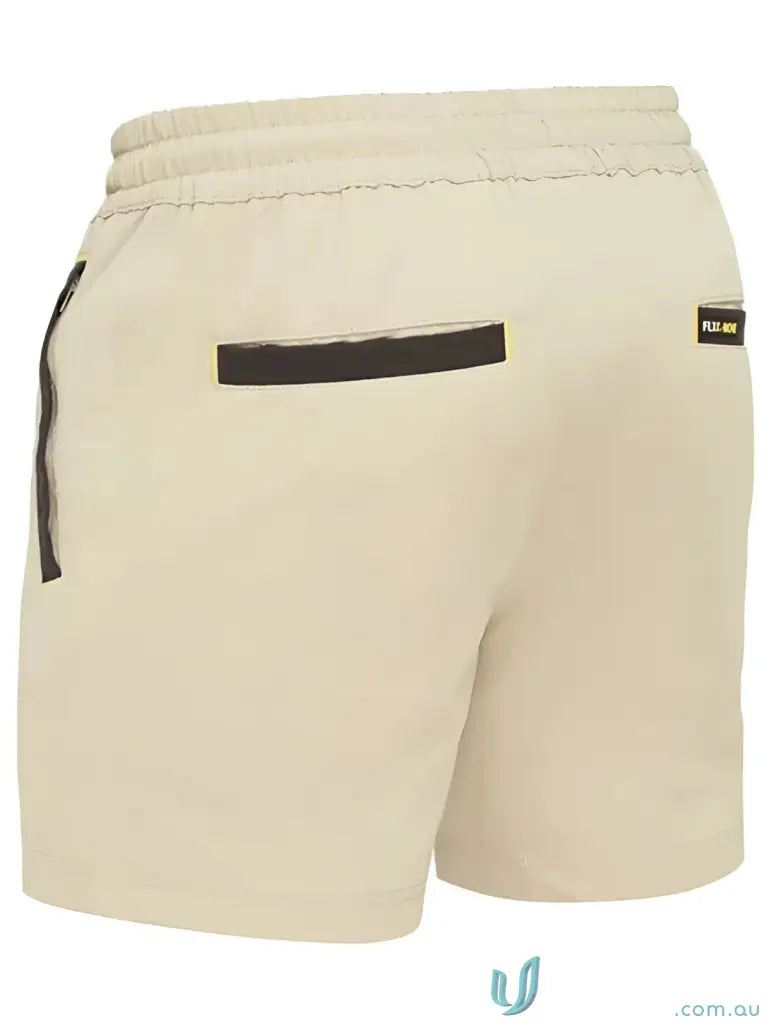Beige Flx & Move™ 4-Way Stretch Elastic Waist Short with stretch elastic fabric