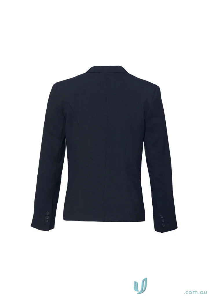 Dark navy blue FMV Ladies Cool Stretch Short Jacket with bamboo charcoal for perfect fit