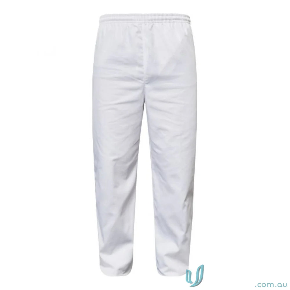 WorkCraft WP3019 Food Industry Elastic Drawstring White Pant in white