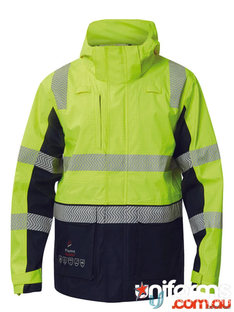 WorkCraft FJV033 FR HiVis Wet Weather Segmented Jacket