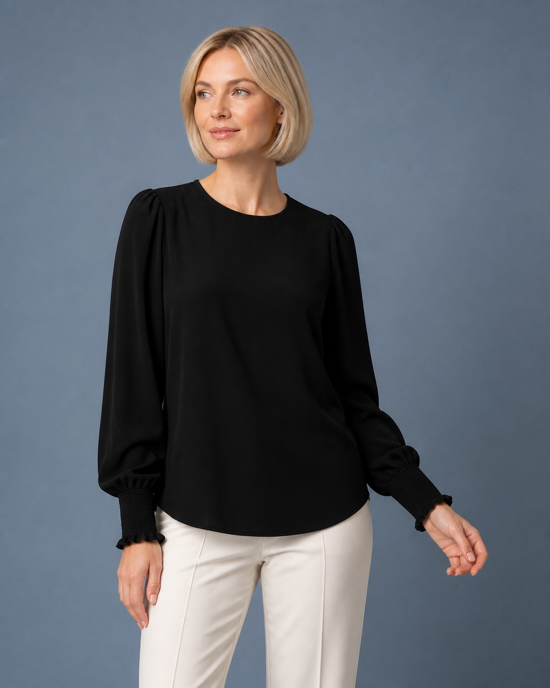 Freya Shirred Cuff Soft Top