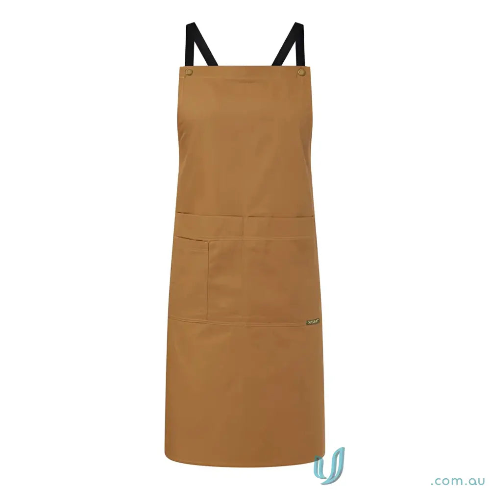 WorkCraft CA031 Full Bib Apron With Pockets in cinnamon