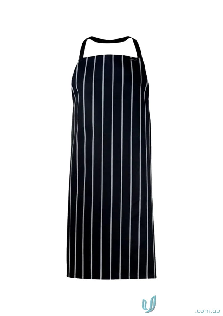 WorkCraft CA005 Full Bib Cafe Stripe Apron in Navy/White