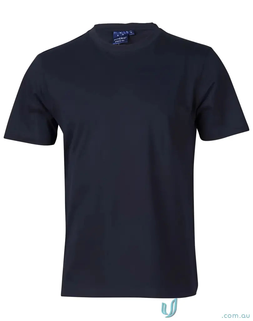 Navy blue short-sleeved T-shirt made of combed cotton, perfect for uniforms or workwear