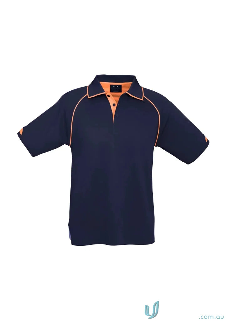 Mens Fusion Short Sleeve Polo with hi-viz fluoro trims from Biz Collection Mens