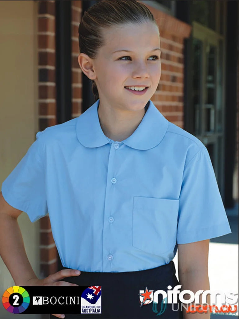 Bocini CS1405 Girls Peter Pan Collar S/S School Shirt front product image