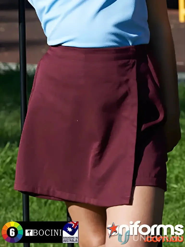 Bocini CK1305 Girls School Skort in Maroon