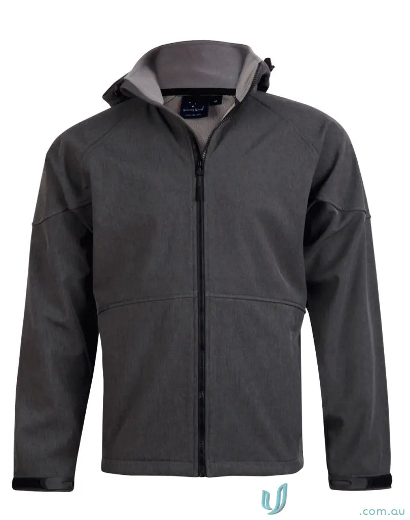 Heart Foundation Men’s JK33 Aspen Softshell Hood Jacket with full zip and adjustable hood