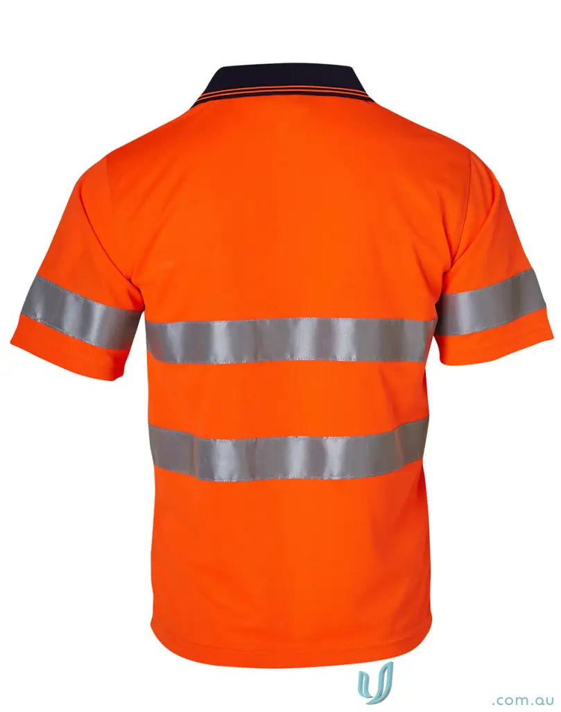 Orange sw17a reflective polo shirt with 3M Scotchlite™ Tapes for safety