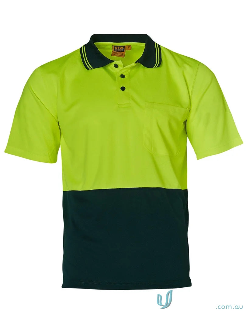 Two-tone short-sleeved polo shirt from HiVis TrueDry Polo collection with winning spirit hivis
