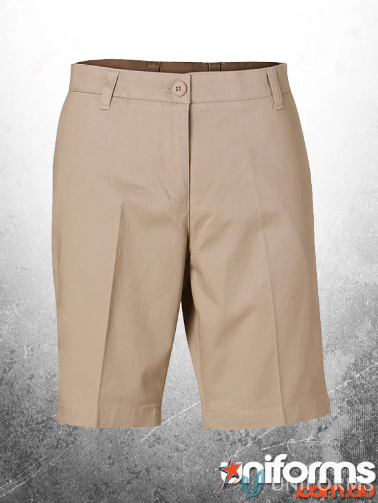 Khaki-colored ladies chino shorts from Housekeep Ladies Chino Shorts collection