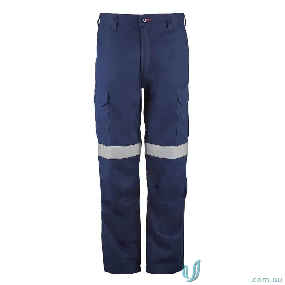 Blue HRC2 Inherent Reflective Cargo Pant with perforated reflective tape for safety