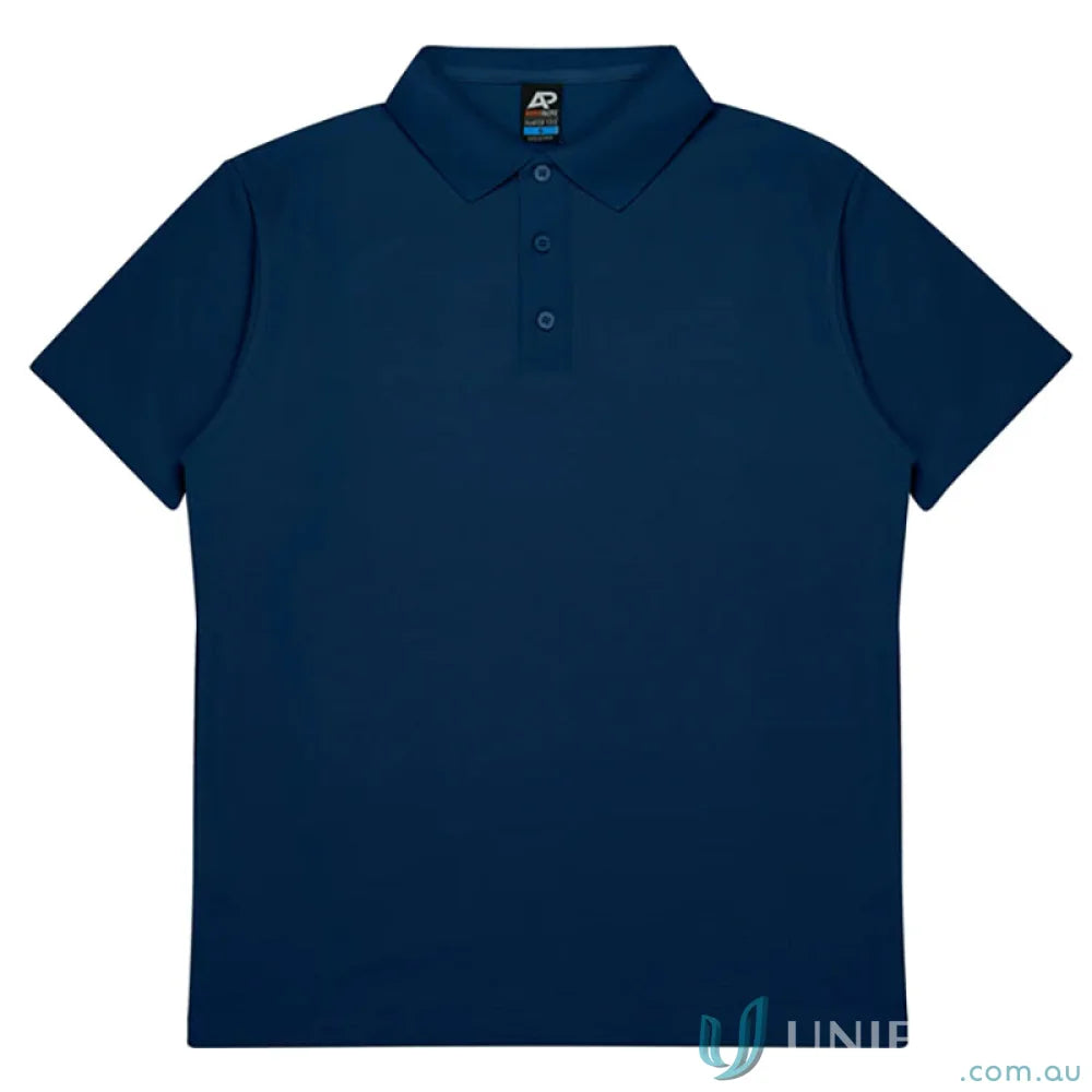 Hunter Polo dark blue pique knit short-sleeved polo shirt for uniforms