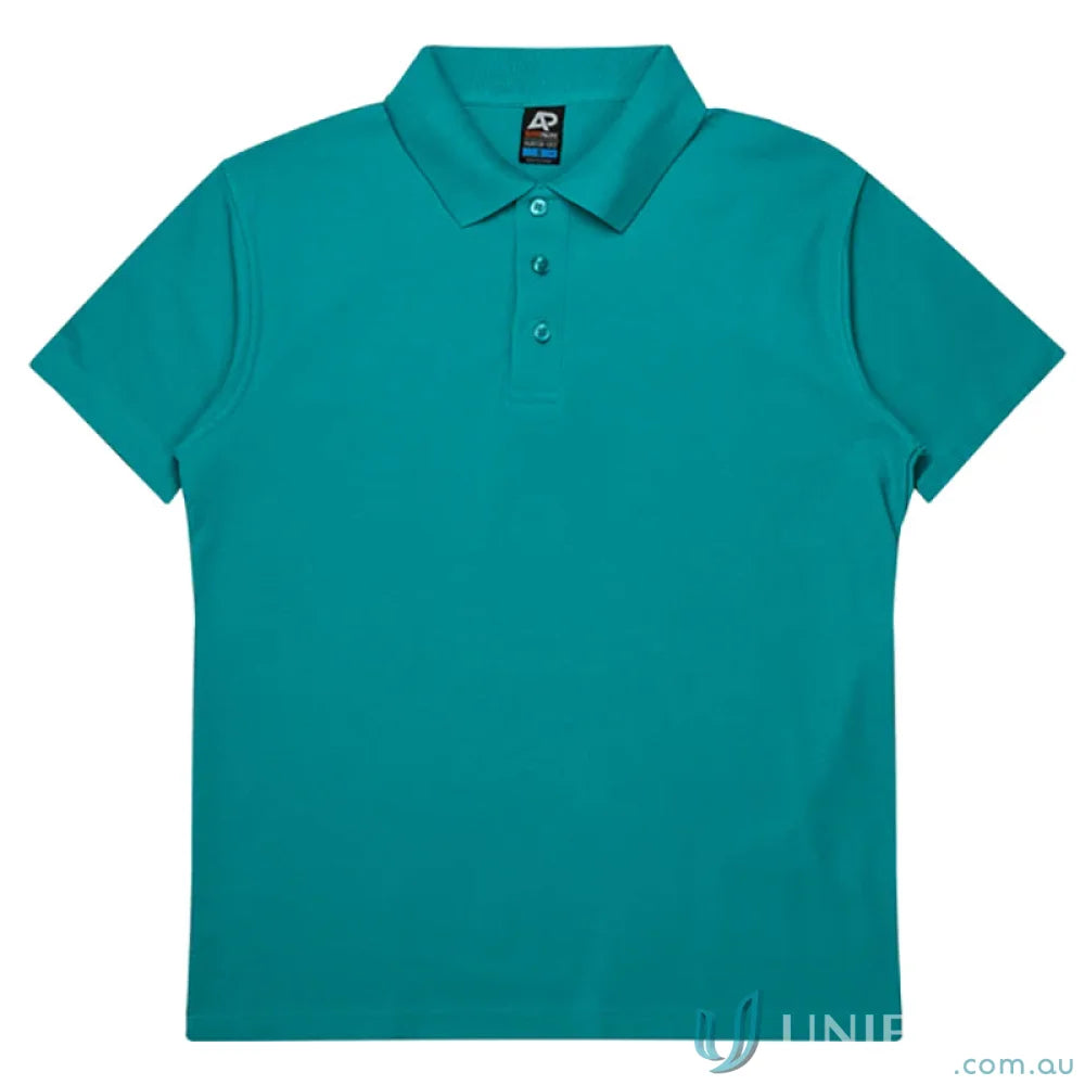 Hunter Polo teal short-sleeve pique knit polo shirt for uniforms