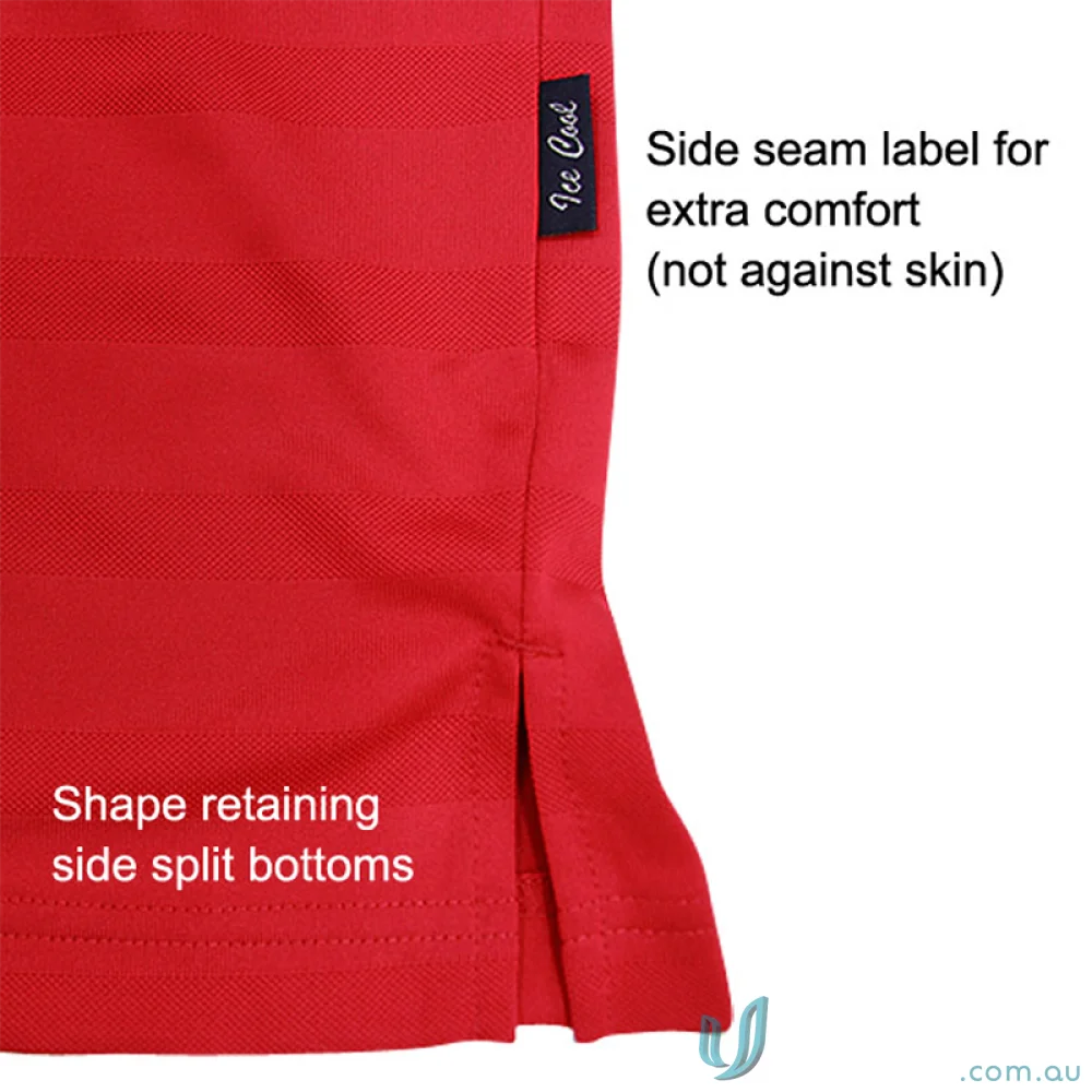 Red polo shirt detail from the Ice Cool Polo workwear uniform collection