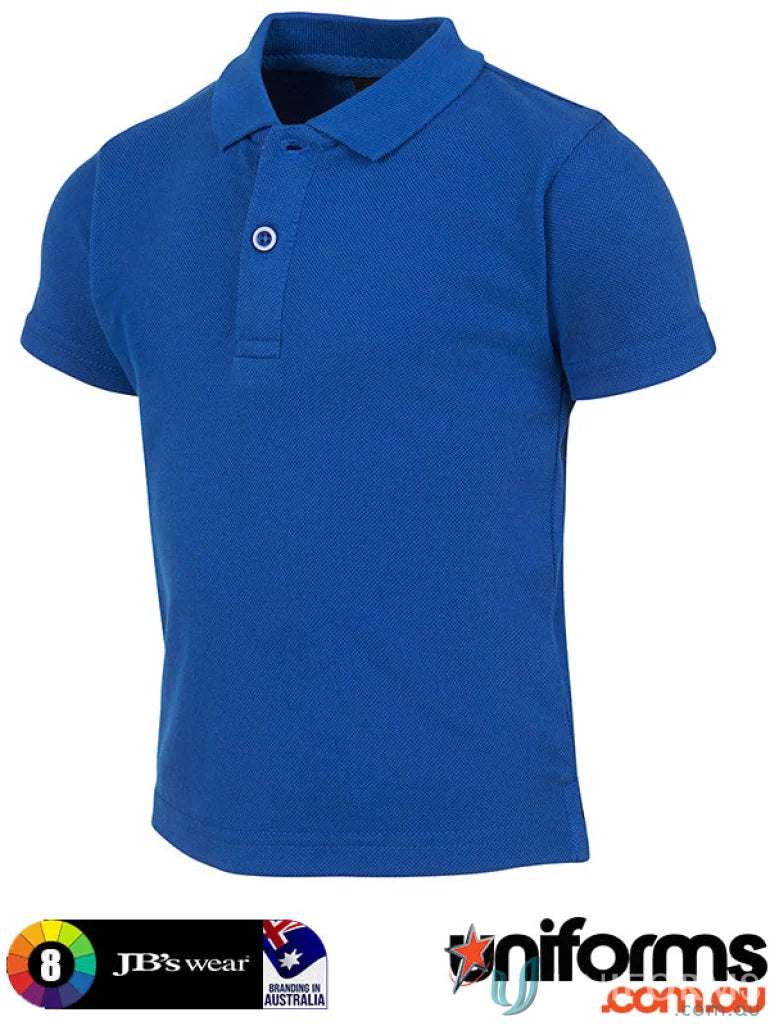 Royal blue JB Infant 210 Polo shirt with textured knit fabric and herringbone tape details
