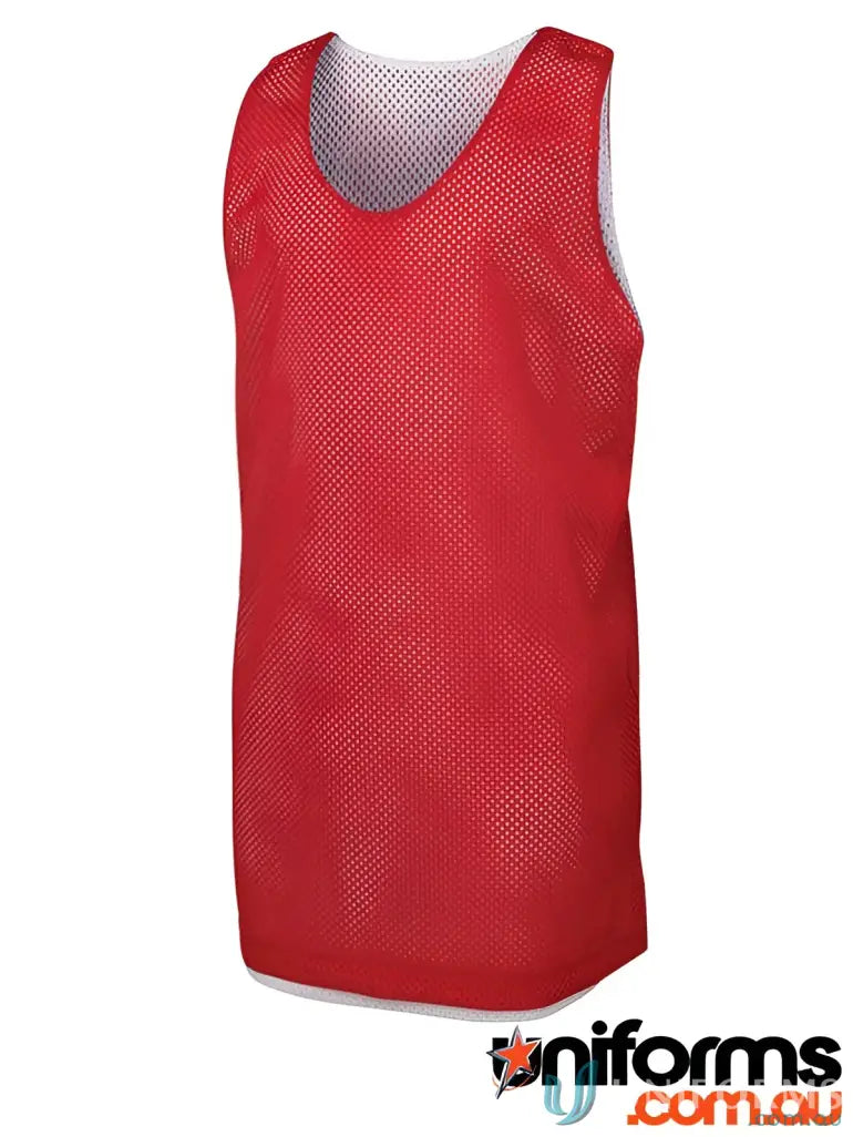 Red reversible mesh sports vest for JBS Adults Basketball with code 7KBS2 in mesh fabric