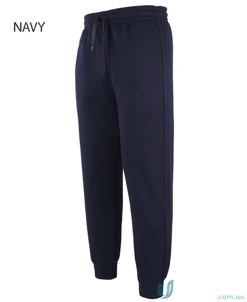 Navy blue JB’S Adults Cuffed Track Pants with elastic waistband and urban fit style