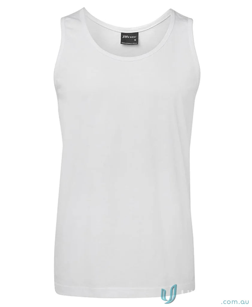 White tank top JBs Adults Singlet made from ring-spun jersey knit for all-day comfort