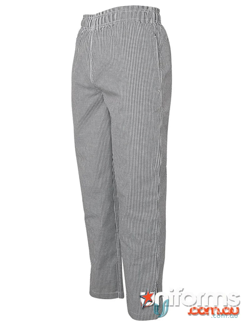 Black and white checkered JBs Chefs Elasticated Pant with hidden key loop