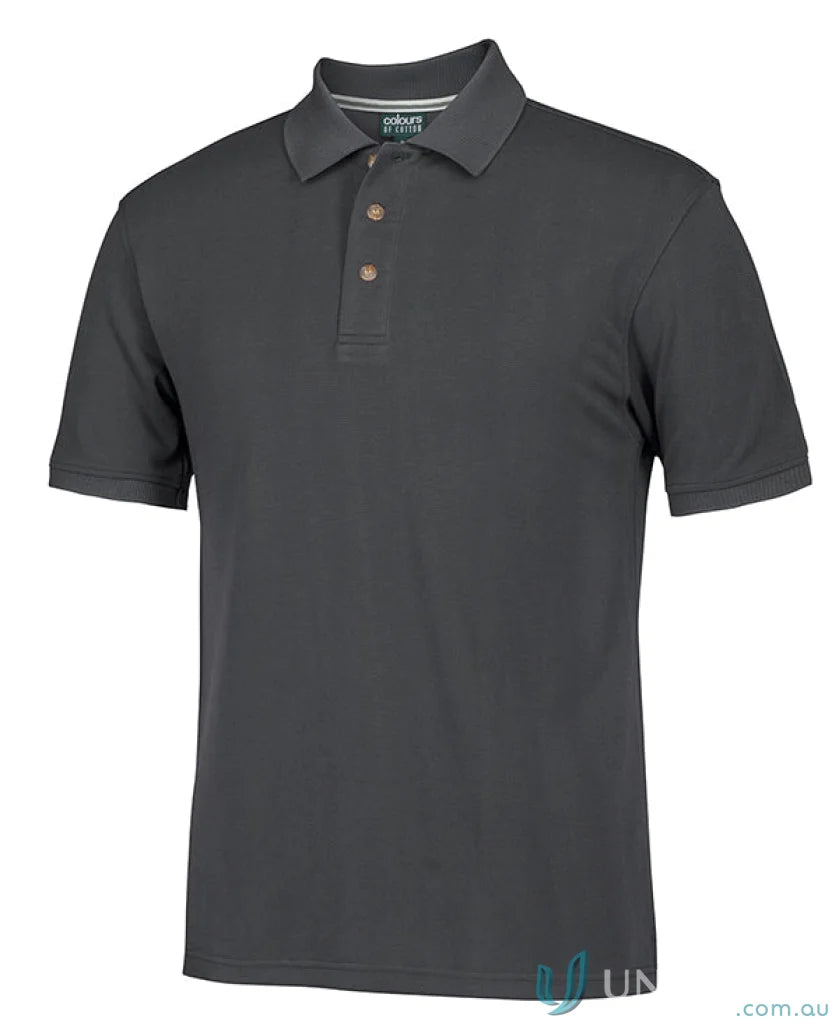 Gray short-sleeved cotton ottoman polo shirt from JBs Colours Of Cotton Ottoman Polo collection