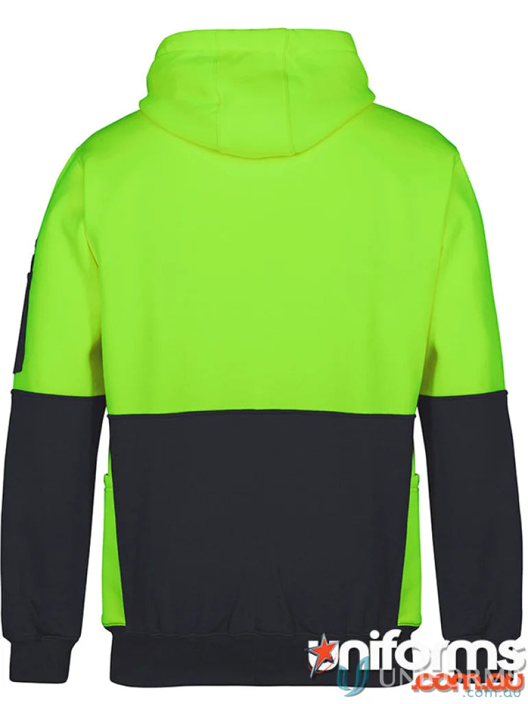 Two-tone panel hooded sweatshirt with pocket from JBS HI VIS 330G Uniforms