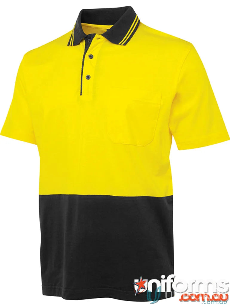 Two-tone short-sleeved polo shirt from JBS Hi Vis workwear and uniforms collection